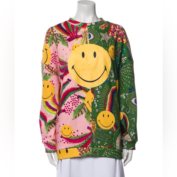 Farm Rio x 🙂 Smiley 🙂 Printed Crew Neck Tunic – Size Large - Picture 3 of 4
